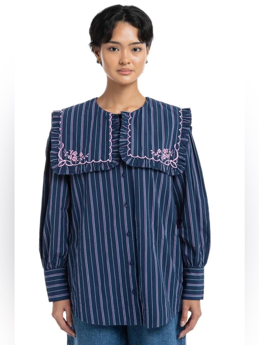 Damson Madder - Nordine blouse - Navy Stripe